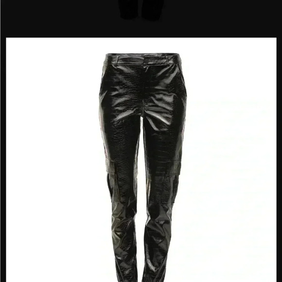 Jennifer Le Black Faux Leather Joggers S - Picture 4 of 11